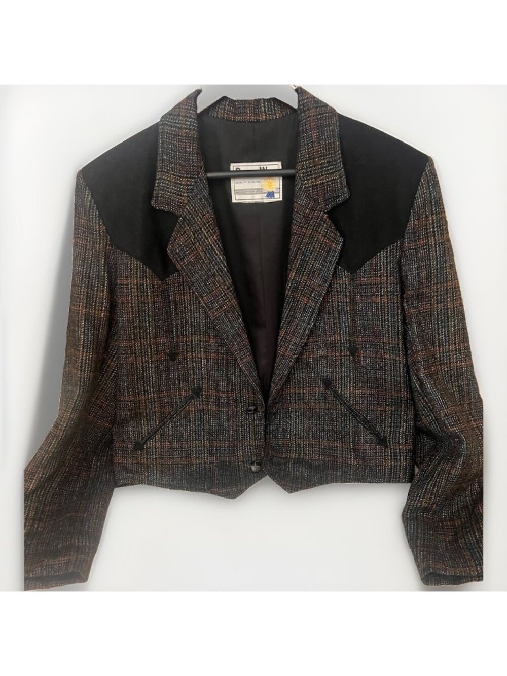 VTG Pioneer Wear Women's Western Tweed Jacket w/ Pockets Size L.       X